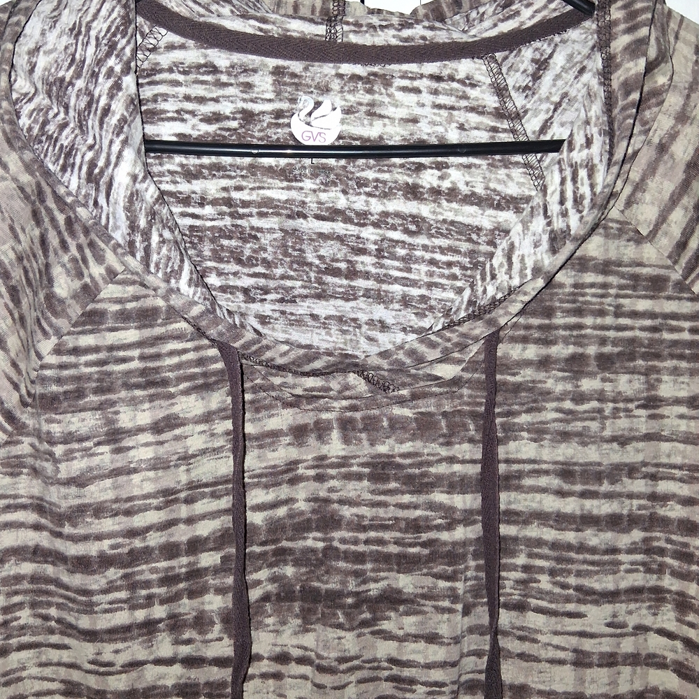 GVS Striped Brown and Tan Hoodie - Picture 2 of 4